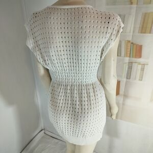 & Other Stories White Open-Knit Mini Dress